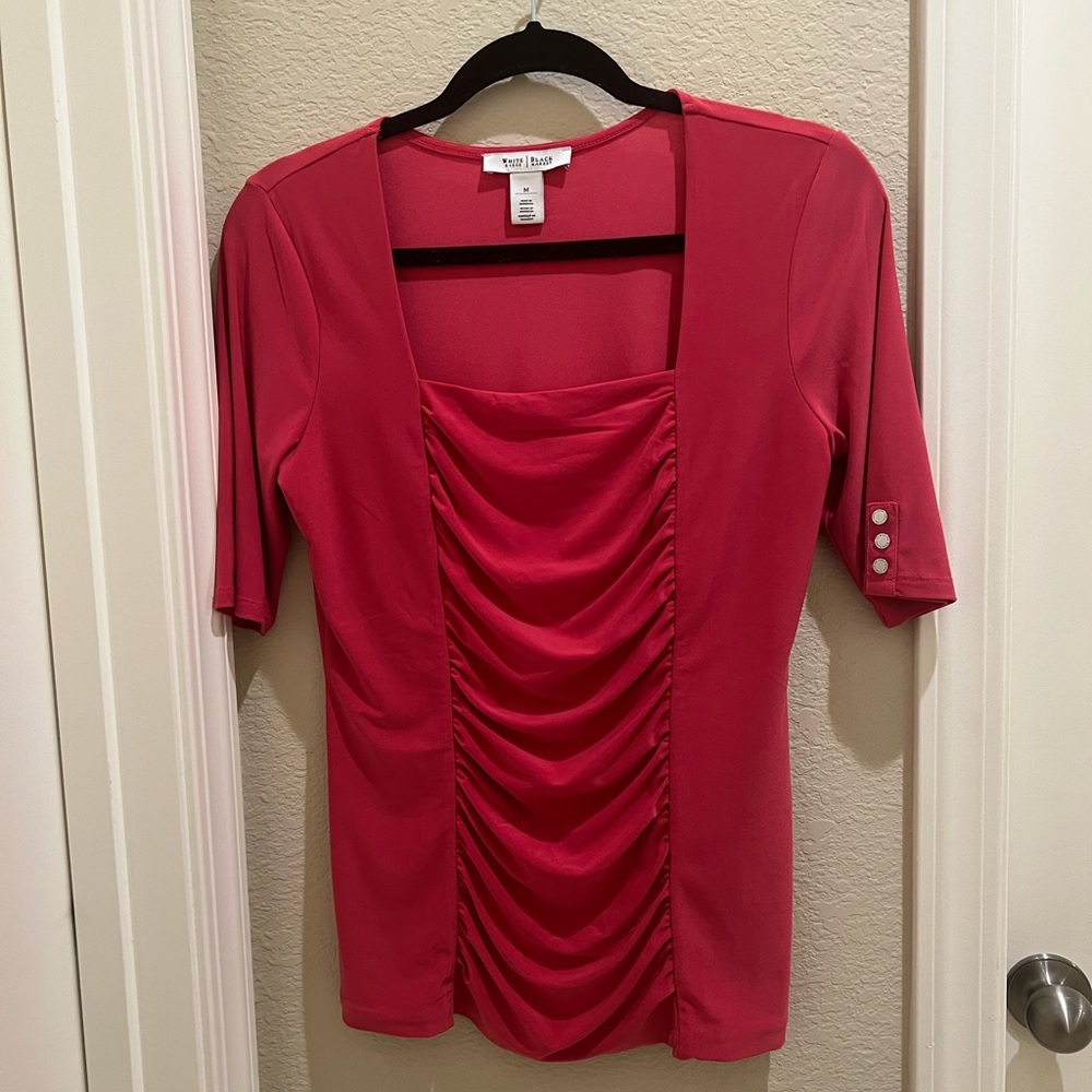 Reddish Pink Top With Ruching